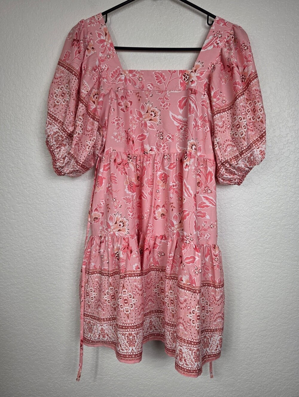 Anthropologie Band of Gypsies Pink Floral Dress XS